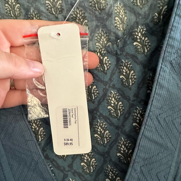 NWT Soft Surroundings Dark Teal Blue 2-Piece Boho Commelina Blouse size Small - Picture 5 of 6